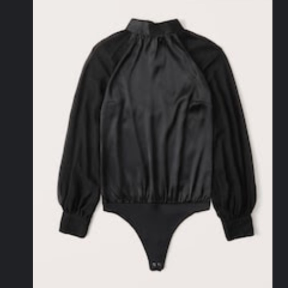 Abercrombie & Fitch satin and chiffon high neck bodysuit. Unlined.